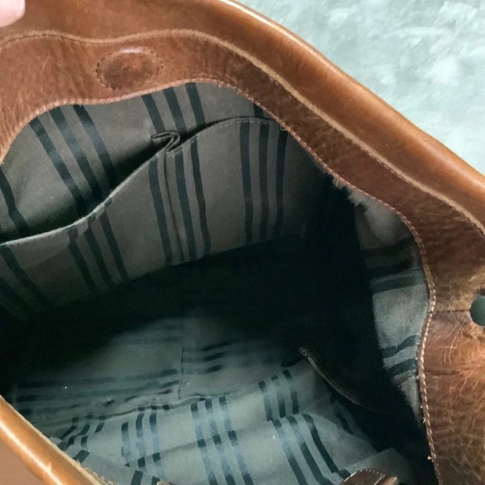 Frye Melissa Cognac Brown Leather Hobo Crossbody Bag Shoulder Tote